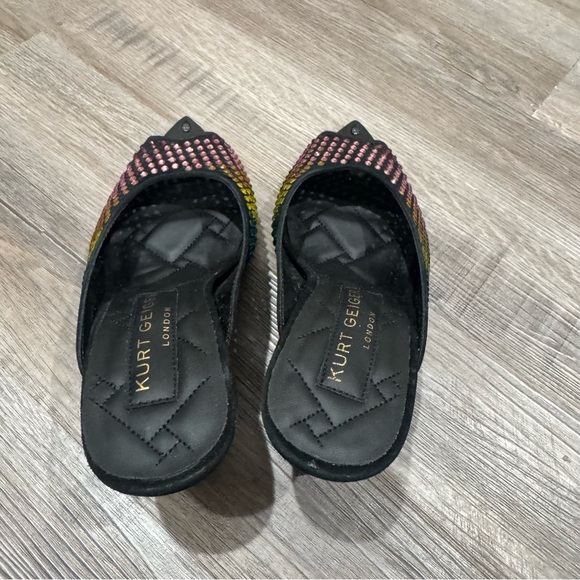 Kurt Geiger Regent Point Rainbow Embellished Crystal Ombré Mule Heels - Picture 8 of 16